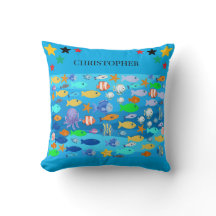Personalized cushion - fish design - present idea 