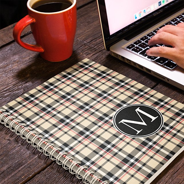 Personalized Custom Beige Black White Plaid Planner (Creator Uploaded)