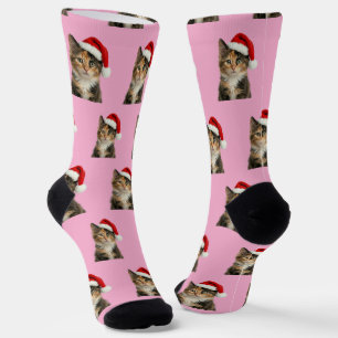 Personalized Custom Calico Kitty Cat Christmas  Socks