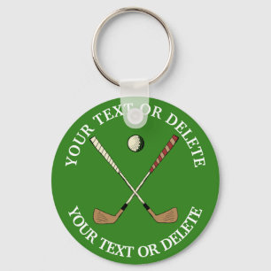 Personalized Custom Classic Golf Golfer Green Key Ring