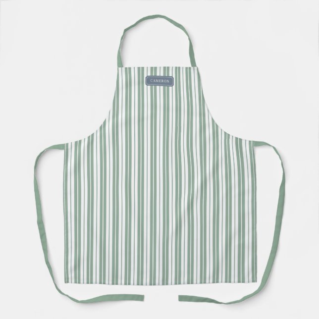 Personalized Custom Colors Rustic Country Stripes Apron (Front)