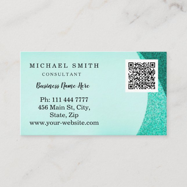 Personalized Custom Corporate QR Code Logo Busines Business Card (Front)