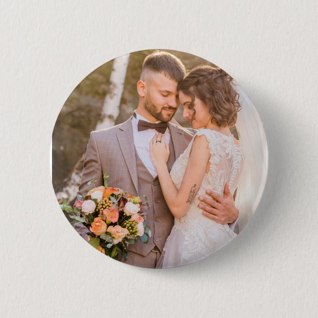 Personalized Custom Couple Photo 6 Cm Round Badge (Front)
