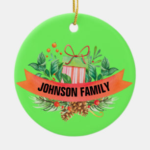Personalized Custom Family Christmas Ceramic Tree Decoration