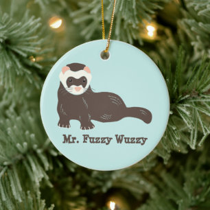 Personalized Custom Ferret Photo Ceramic Tree Decoration