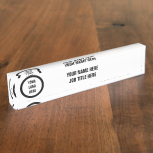 Personalized Custom Logo Elegant Desk Nameplate