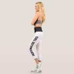 Personalized Custom Made Capri Leggings<br><div class="desc">Easy to Personalize Custom Made leggings from Ricaso - add your own text - change the background color and text color and font by clicking on customize > personalize more</div>