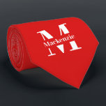 Personalized Custom Made Monogrammed Tie<br><div class="desc">Personalized Custom Made Monogrammed tie by Ricaso - add your own monogram / initial and name to this customizable neck tie (available in other colors in store)</div>