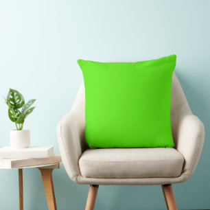 Personalized Custom Minimal Monogram Neon Green Cushion