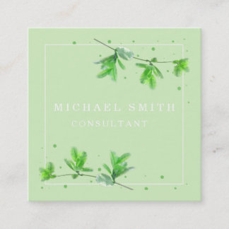 Personalized Custom Minimalist Modern QR Code Logo Square Business Card