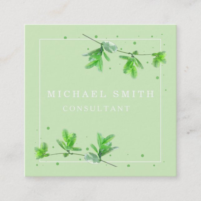 Personalized Custom Minimalist Modern QR Code Logo Square Business Card (Front)