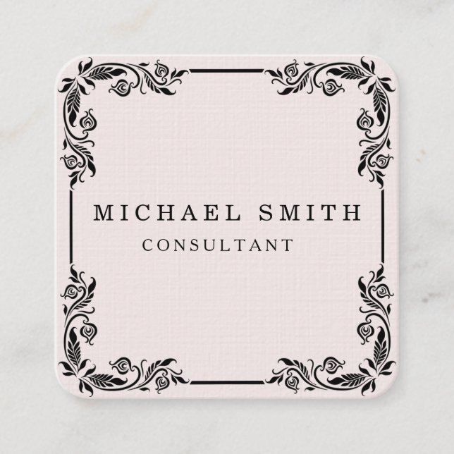 Personalized Custom Minimalist Modern QR Code Logo Square Business Card (Front)