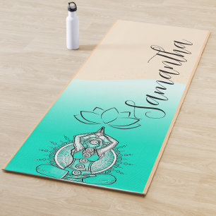 Personalized Custom Name boho meditation  Yoga Mat