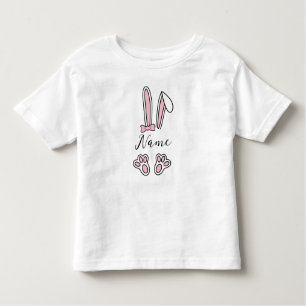 Personalized Custom Name Bunny Monogram Girl Toddler T-Shirt