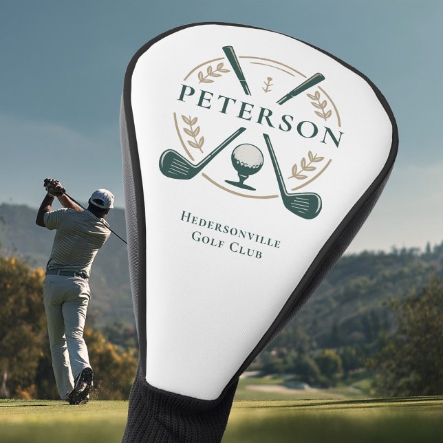 Personalized Custom Name & Crest Design Elegant Golf Head Cover (Creator Uploaded)
