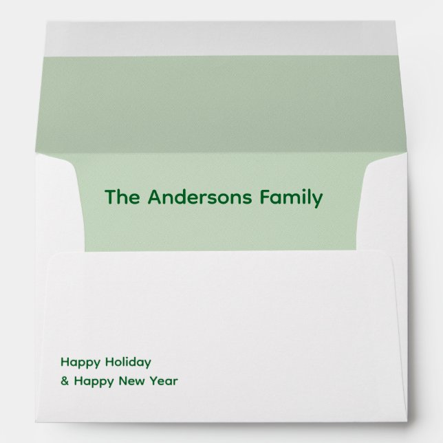 Personalized Custom Name Holiday Merry Christmas  Envelope (Back (Bottom))