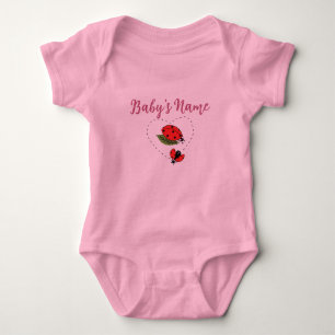 Personalized/Custom Name Ladybug Pink Baby  Bodysuit