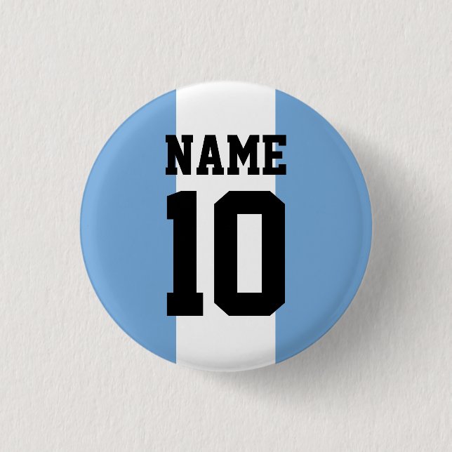 Personalized custom name & number Argentina Flag 3 Cm Round Badge (Front)