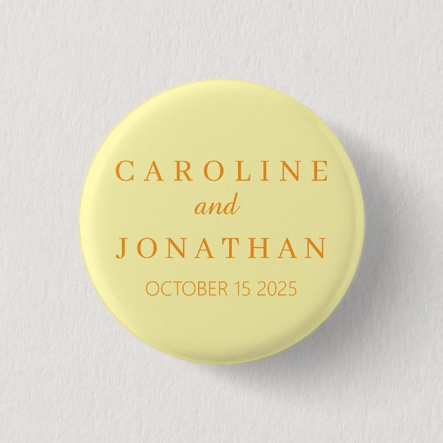 Personalized Custom Name Stylish Modern Wedding 3 Cm Round Badge (Front)