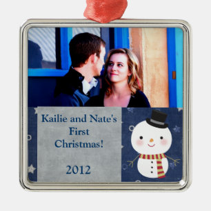 Personalized Custom Ornaments Top Hat Snowman