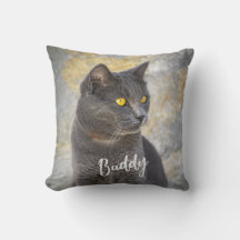 Personalized Custom Pet Cat Pillow With Cat Photo 