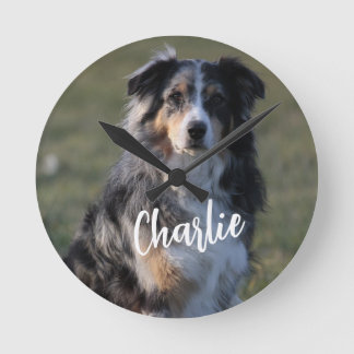 Personalized Custom Pet Dog Photo Round Clock
