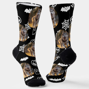 Personalized Custom Photo - Halloween Doodles Socks