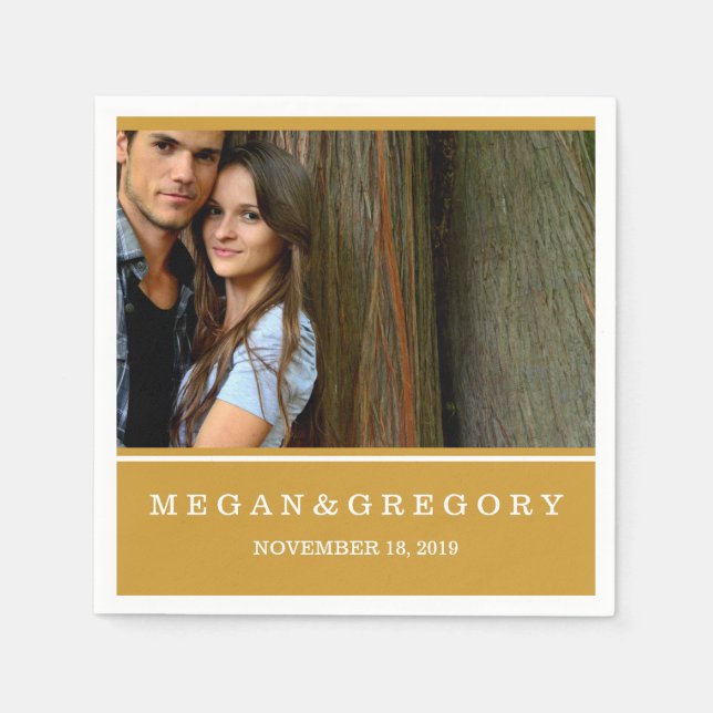 Personalized Custom Photo Wedding Napkins (Front)