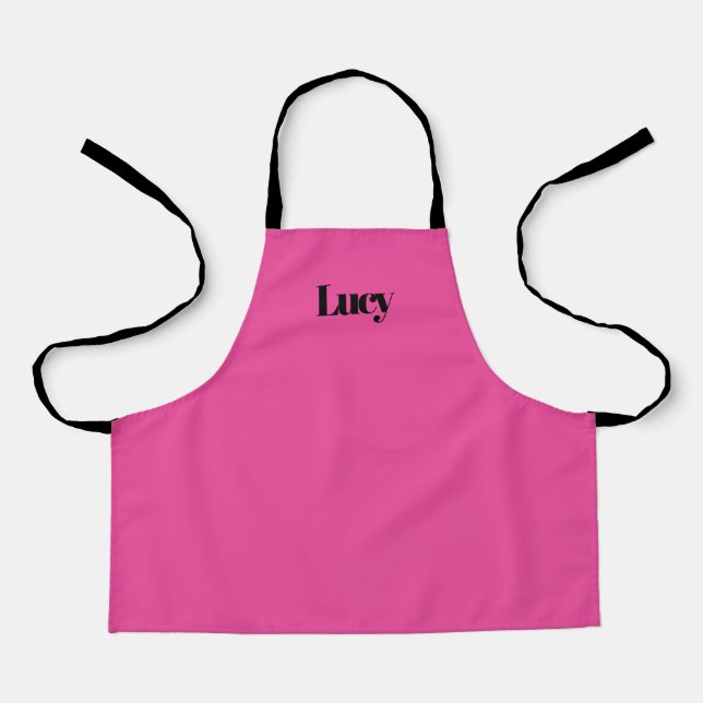 Personalized Custom Pink Apron for Girl (Front)