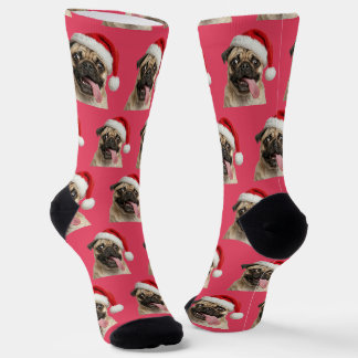 Personalized Custom Pug Christmas Socks