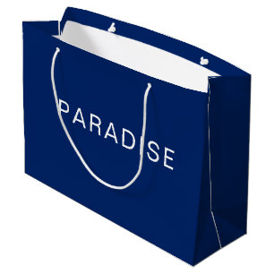 Personalized Custom Text Navy Blue Large Gift Bag