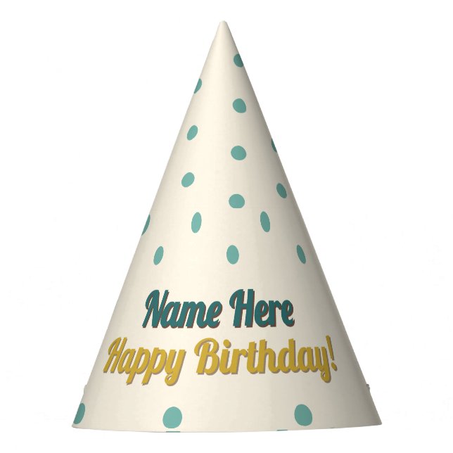 Personalized Custom Vintage Happy Birthday Party Hat (Front)