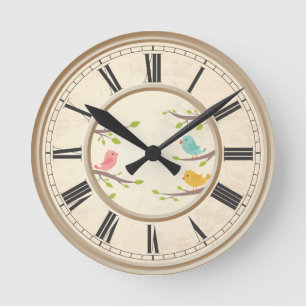 Personalized Custom Vintage Your Own Photo & Text Round Clock