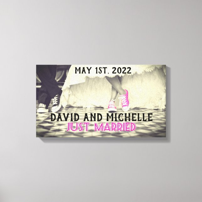 PERSONALIZED CUSTOM WEDDING ART STRETCHED CANVAS PRINT (Front)