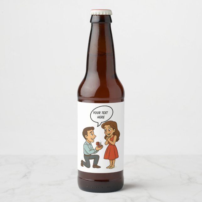 Personalized Custom Will You Marry Me Marriage  Beer Bottle Label (Front)