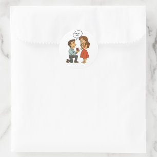 Personalized Custom Will You Marry Me Marriage Classic Round Sticker