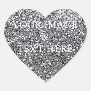 Personalized Custom Your Own Photo & Text Heart Sticker