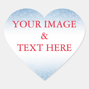Personalized Custom Your Own Photo & Text Heart Sticker