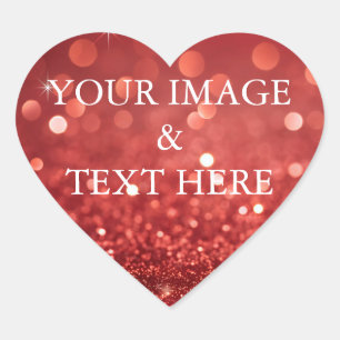 Personalized Custom Your Own Photo & Text Heart Sticker