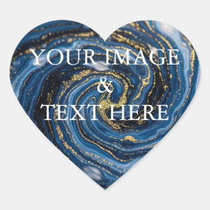 Personalized Custom Your Own Photo & Text Heart Sticker