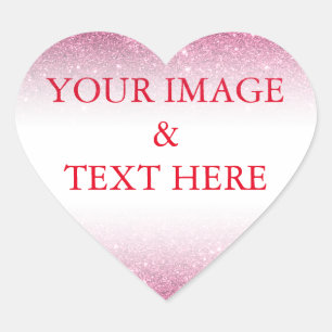 Personalized Custom Your Own Photo & Text Heart Sticker
