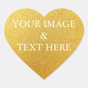 Personalized Custom Your Own Photo & Text Heart Sticker