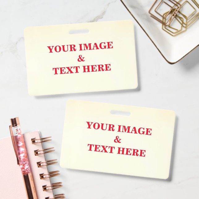 Personalized Custom Your Own Photo & Text ID Badge (Office)