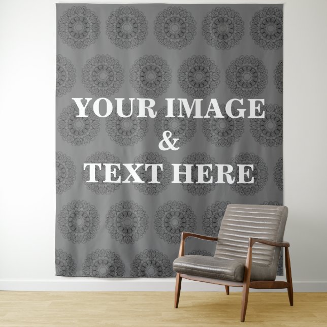 Personalized Custom Your Own Photo & Text Tapestry (In Situ)