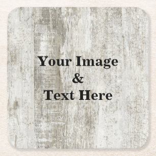 Personalized Custom Your Own Photo Wooden Square P Paper Coaster