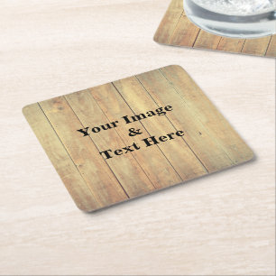 Personalized Custom Your Own Photo Wooden Square Paper Coaster