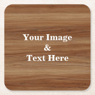 Personalized Custom Your Own Photo Wooden Square Paper Coaster
