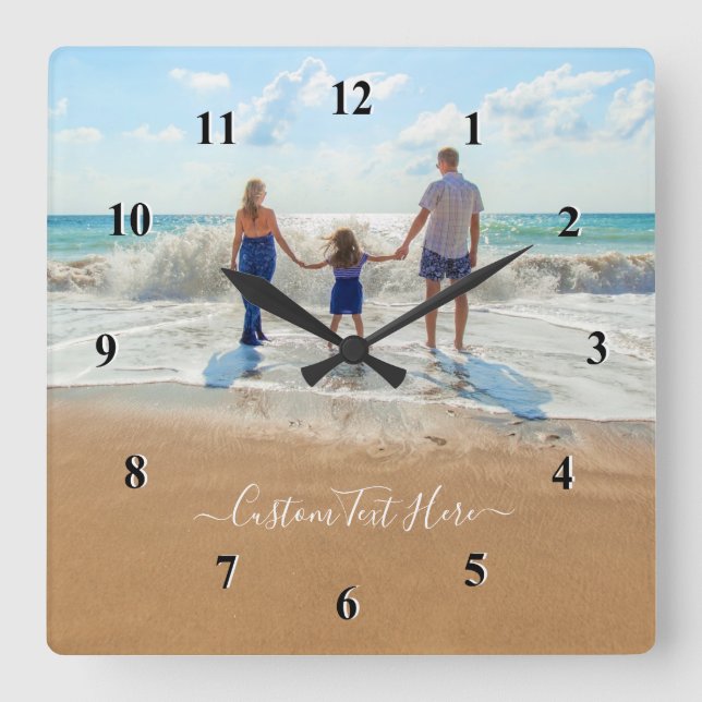 Personalized Custom Your Photo and Text Clock (Front)