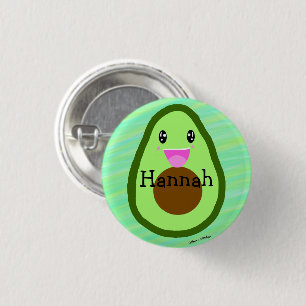 Personalized Cute Avocado Guacamole Lover 3 Cm Round Badge