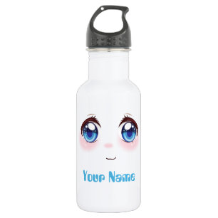 Personalized cute blue anime eyes  532 ml water bottle
